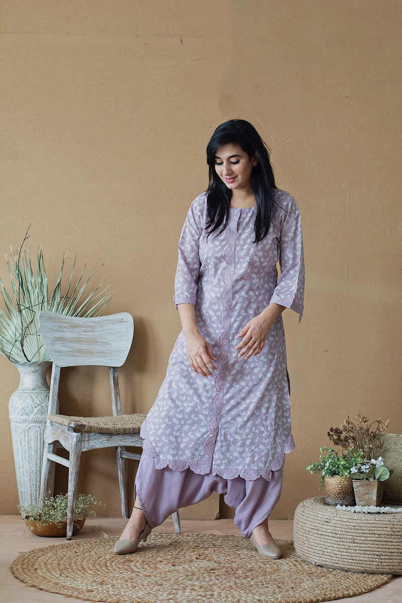 Buy Stylum Women Indigo Printed Cotton Short Kurti with Dhoti Pant Online  at Best Prices in India - JioMart.